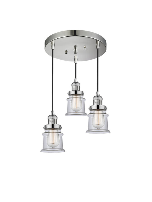 Innovations - 211/3-PN-G182S - Three Light Pendant - Franklin Restoration - Polished Nickel