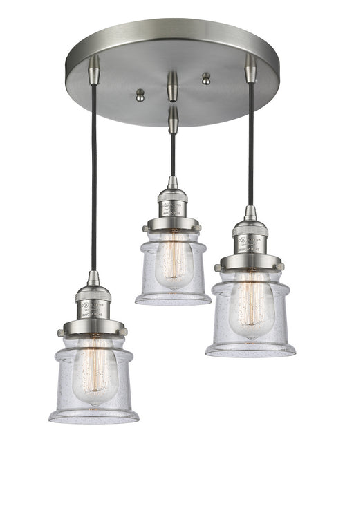 Innovations - 211/3-SN-G184S - Three Light Pendant - Franklin Restoration - Brushed Satin Nickel