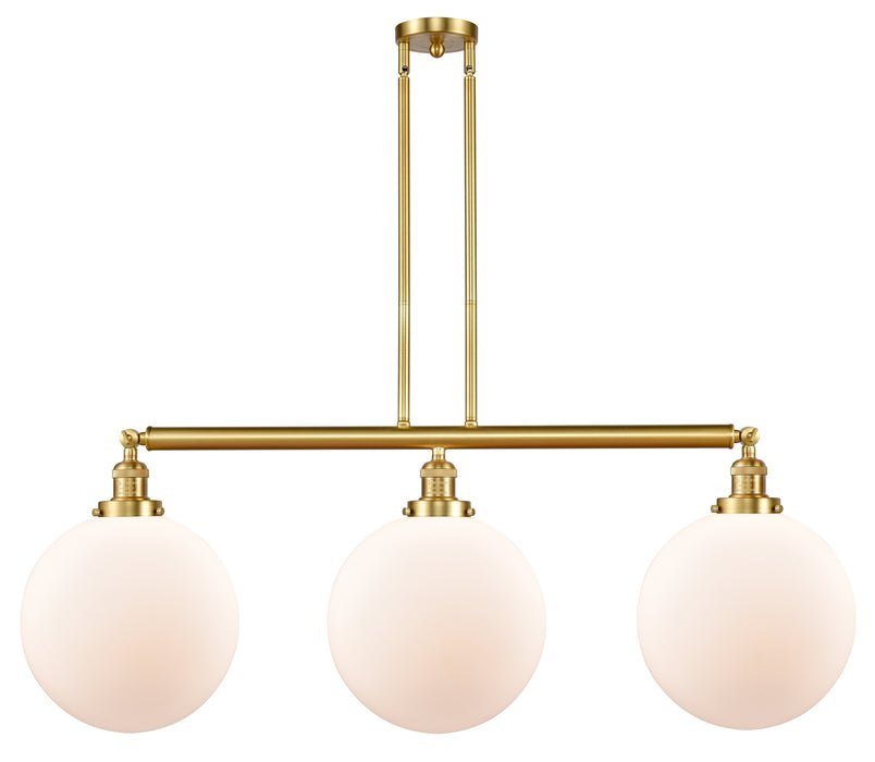 Innovations - 213-SG-G201-12 - Three Light Island Pendant - Franklin Restoration - Satin Gold