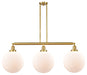 Innovations - 213-SG-G201-12 - Three Light Island Pendant - Franklin Restoration - Satin Gold