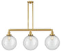 Innovations - 213-SG-G204-12 - Three Light Island Pendant - Franklin Restoration - Satin Gold