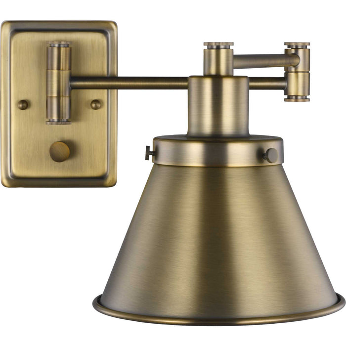 Progress Lighting - P710085-163 - One Light Swing Arm Wall Lamp - Hinton - Vintage Brass