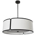 Dainolite Ltd - NDR-243P-BK-WH - Four Light Pendant - Notched Drum - White with Black Trim