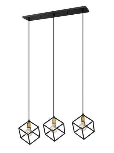 Vertical Three Light Linear Chandelier