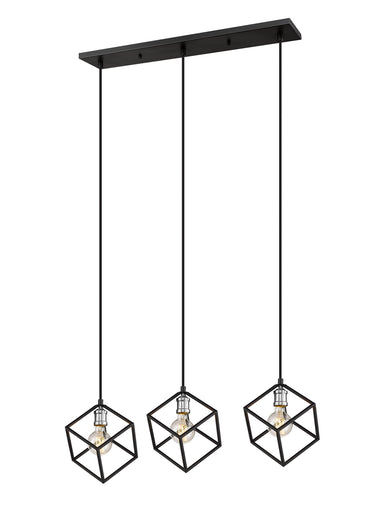 Vertical Three Light Linear Chandelier