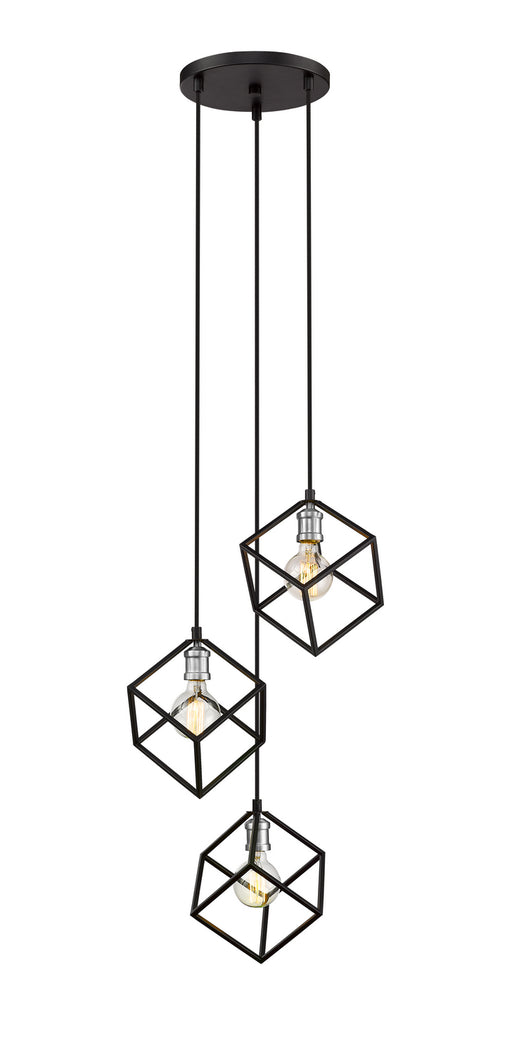 Z-Lite - 478-3MB-BN - Three Light Chandelier - Vertical - Matte Black / Brushed Nickel