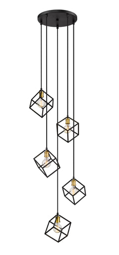 Vertical Five Light Chandelier