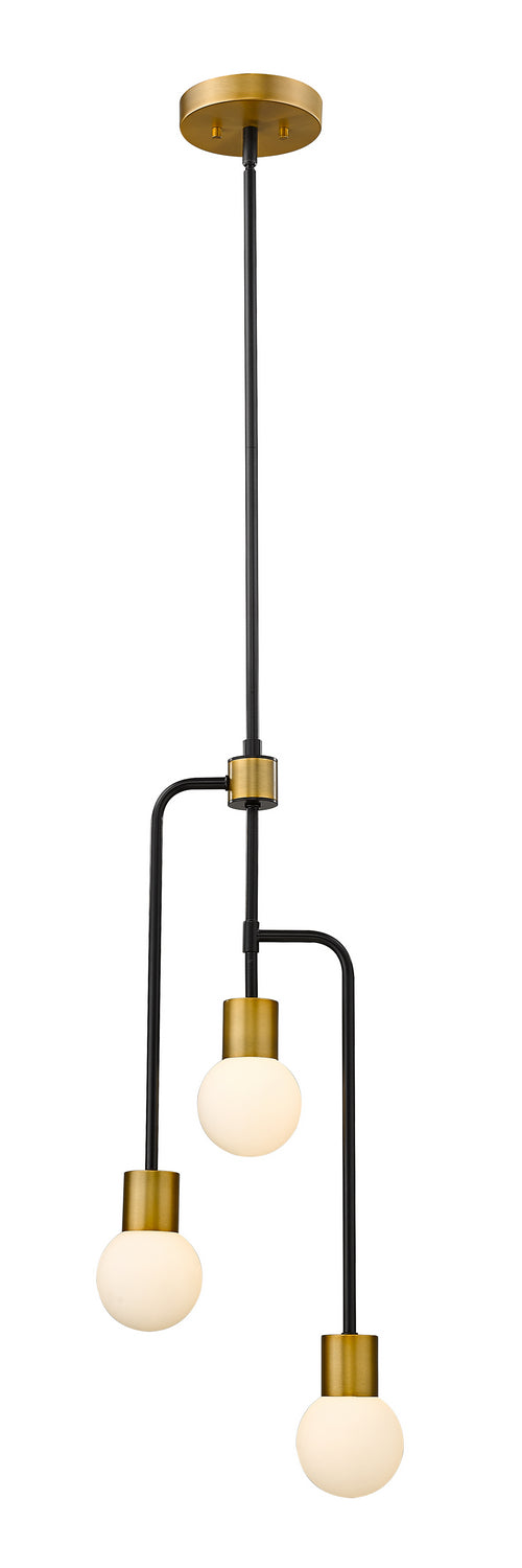 Z-Lite - 621-3MB-FB - Three Light Chandelier - Neutra - Matte Black / Foundry Brass