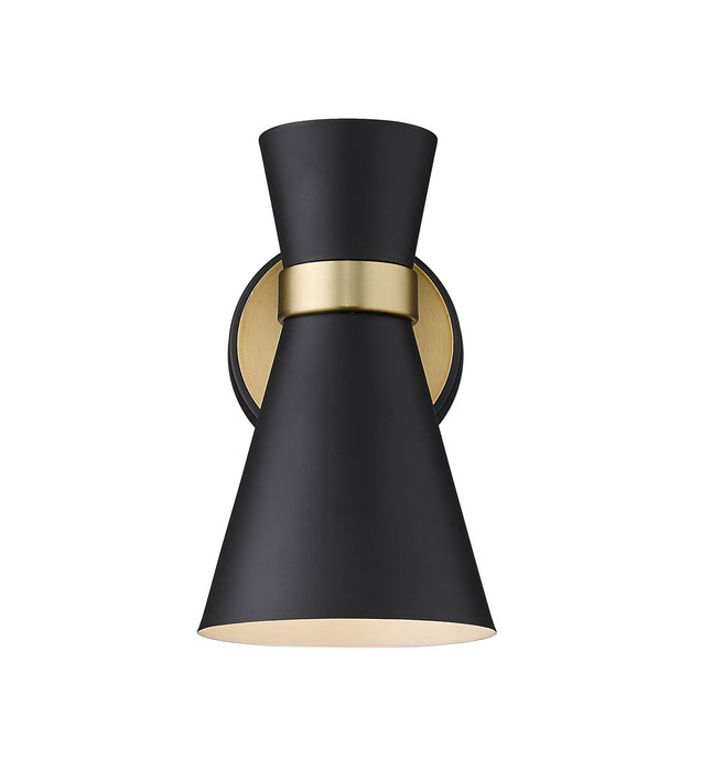 Z-Lite - 728-1S-MB-HBR - One Light Wall Sconce - Soriano - Matte Black / Heritage Brass