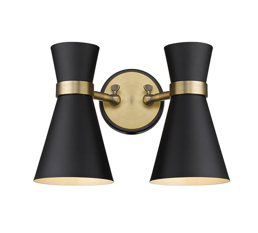 Z-Lite - 728-2S-MB-HBR - Two Light Wall Sconce - Soriano - Matte Black / Heritage Brass