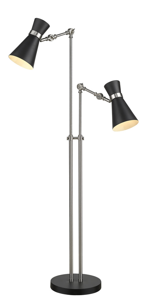 Z-Lite - 728FL-MB-BN - Two Light Floor Lamp - Soriano - Matte Black / Brushed Nickel