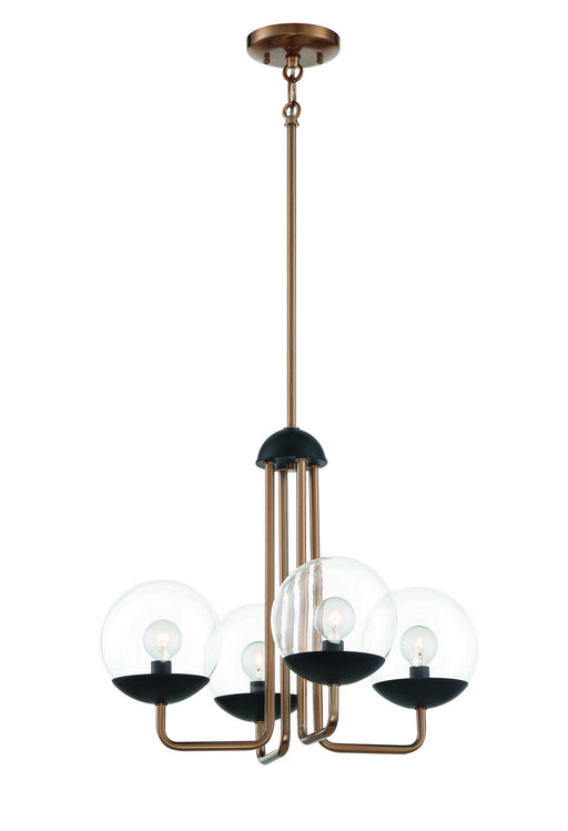 George Kovacs - P1504-416 - Four Light Chandelier - Outer Limits - Painted Bronze W/Natural Brush