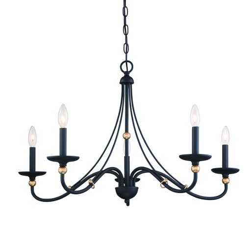 Minka-Lavery - 1044-677 - Five Light Chandelier - Westchester County - Sand Coal With Skyline Gold Le