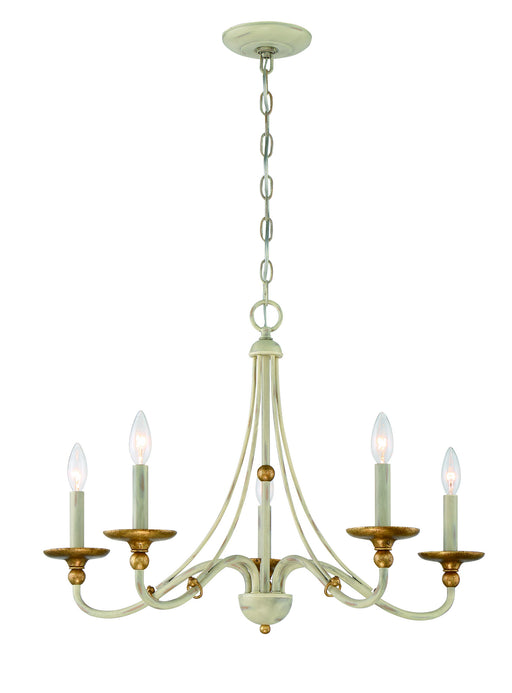 Minka-Lavery - 1044-701 - Five Light Chandelier - Westchester County - Farm House White With Gilded G