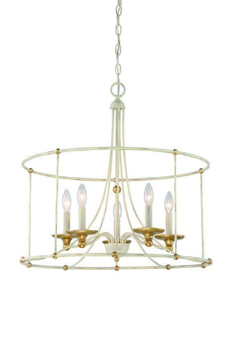 Minka-Lavery - 1047-701 - Five Light Chandelier - Westchester County - Farm House White With Gilded G