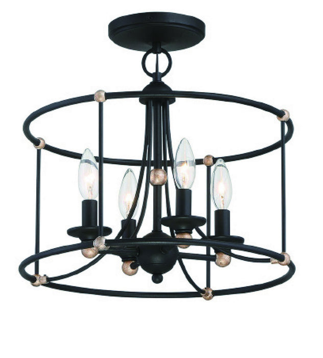 Minka-Lavery - 1049-677 - Four Light Semi Flush Mount - Westchester Couty - Sand Coal With Skyline Gold Le