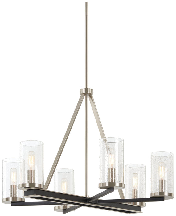 Minka-Lavery - 1056-691 - Six Light Chandelier - Cole`S Crossing - Coal With Brushed Nickel