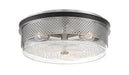 Minka-Lavery - 1059-691 - Three Light Flush Mount - Coles Crossing - Coal With Brushed Nickel