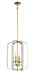 Minka-Lavery - 1214-706 - Four Light Pendant - Aureum - Matte White W/ Honey Gold