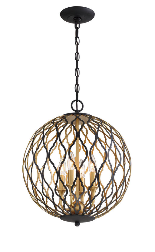 Minka-Lavery - 2404-680 - Four Light Pendant - Gilded Glam - Sand Coal With Painted And Pla