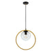 Artcraft - AC10890VB - One Light Pendant - Lugano - Black & Vintage Brass