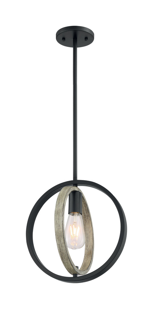Nuvo Lighting - 60-6984 - One Light Mini Pendant - Augusta - Black / Wood