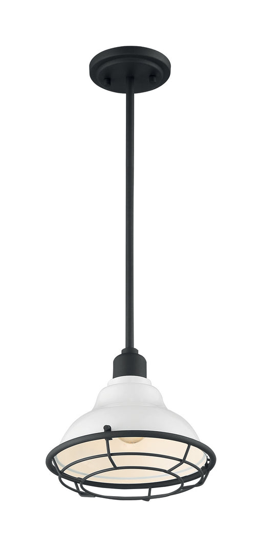 Nuvo Lighting - 60-7023 - One Light Pendant - Newbridge - Gloss White / Black Accents