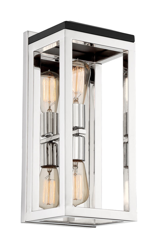 Nuvo Lighting - 60-7092 - Two Light Wall Sconce - Cakewalk - Polished Nickel / Black Accents