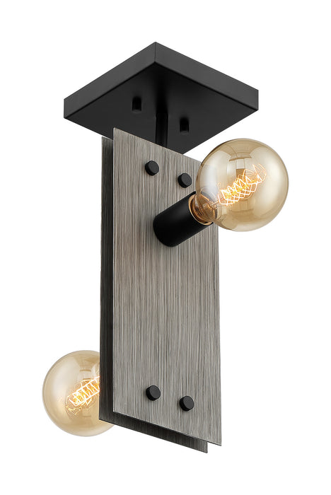 Nuvo Lighting - 60-7231 - Two Light Semi Flush Mount - Stella - Driftwood / Black