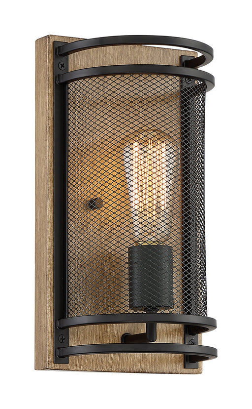 Nuvo Lighting - 60-7261 - One Light Wall Sconce - Atelier - Black / Honey Wood