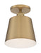 Nuvo Lighting - 60-7321 - One Light Semi Flush Mount - Motif - Brushed Brass / White Accents