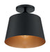 Nuvo Lighting - 60-7332 - One Light Semi Flush Mount - Motif - Black / Gold Accents