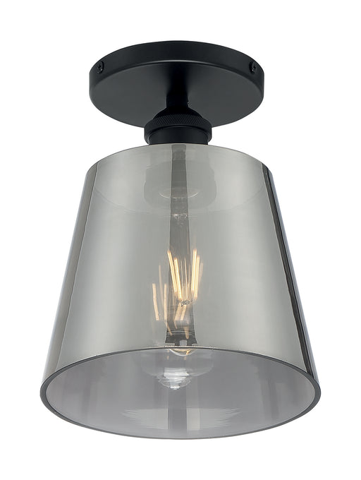 Nuvo Lighting - 60-7333 - One Light Semi Flush Mount - Motif - Black / Smoked Glass