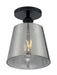 Nuvo Lighting - 60-7333 - One Light Semi Flush Mount - Motif - Black / Smoked Glass