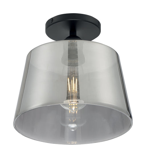 Nuvo Lighting - 60-7334 - One Light Semi Flush Mount - Motif - Black / Smoked Glass