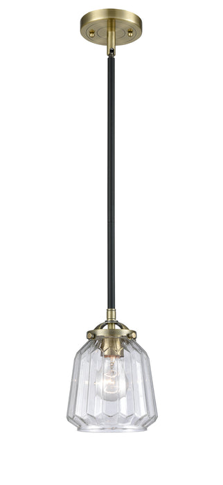 Innovations - 284-1S-BAB-G142 - One Light Mini Pendant - Nouveau - Black Antique Brass