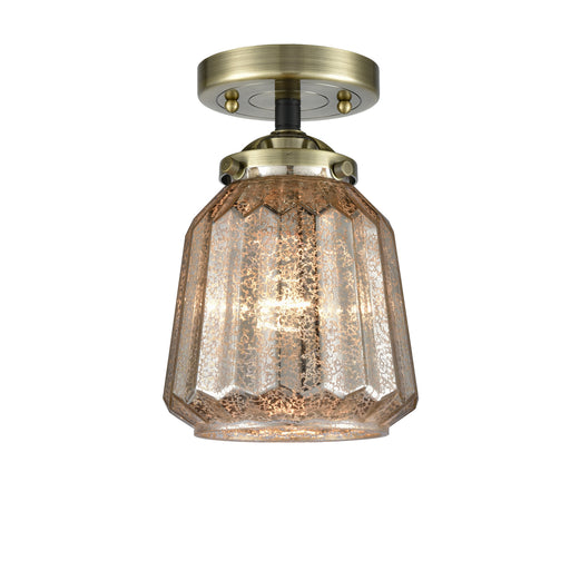 Innovations - 284-1C-BAB-G146 - One Light Semi-Flush Mount - Nouveau - Black Antique Brass