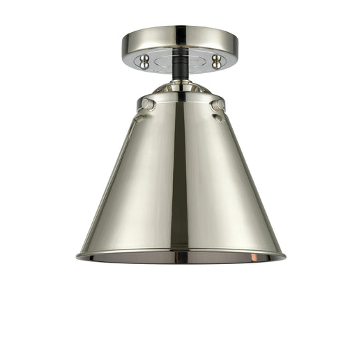 Innovations - 284-1C-BPN-M13-PN - One Light Semi-Flush Mount - Nouveau - Black Polished Nickel