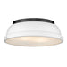 Golden - 3602-14 BLK-WHT - Two Light Flush Mount - Duncan - Matte Black