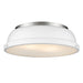 Golden - 3602-14 PW-WHT - Two Light Flush Mount - Duncan - Pewter