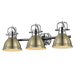Golden - 3602-BA3 CH-AB - Three Light Bath Vanity - Duncan - Chrome