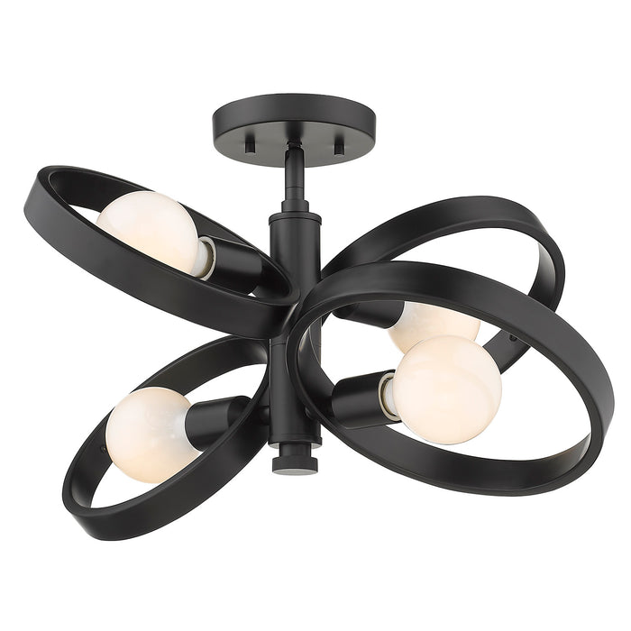 Golden - 8330-4SF BLK - Four Light Semi-Flush Mount - Sloane - Matte Black