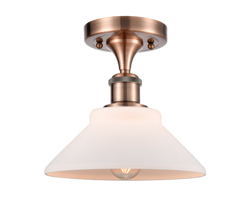 Ballston One Light Semi-Flush Mount Antique Copper