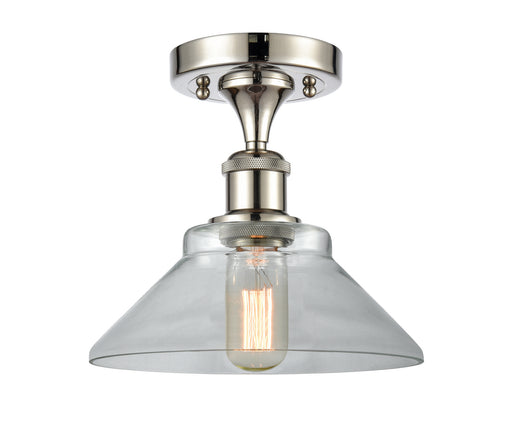 Ballston One Light Semi-Flush Mount Polished Nickel