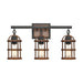 Elk Lighting - 15484/3 - Three Light Vanity - Millville - Matte Black, Dark Oak, Dark Oak