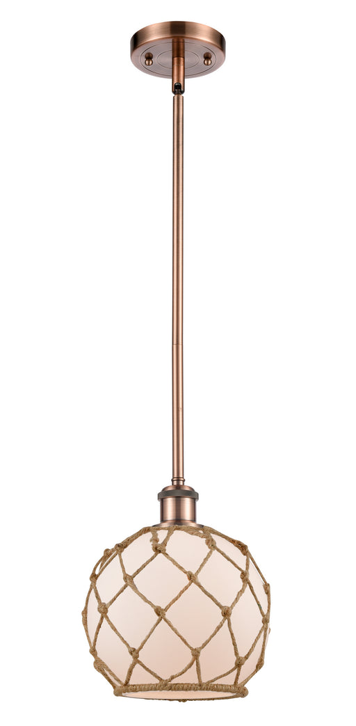 Innovations - 516-1S-AC-G121-8RB - One Light Mini Pendant - Ballston - Antique Copper