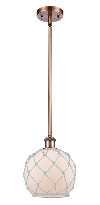 Innovations - 516-1S-AC-G121-8RW - One Light Mini Pendant - Ballston - Antique Copper
