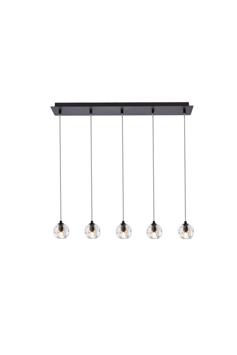 Elegant Lighting - 3505D32BK - Five Light Pendant - Eren - Black