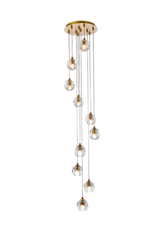 Elegant Lighting - 3505G11G - Ten Light Pendant - Eren - Gold