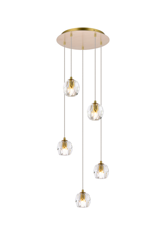 Elegant Lighting - 3505G12G - Five Light Pendant - Eren - Gold